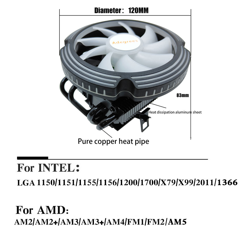 Cooler de CPU RGB com 4 tubos  - Air Cooler Cpu avaliação e preço