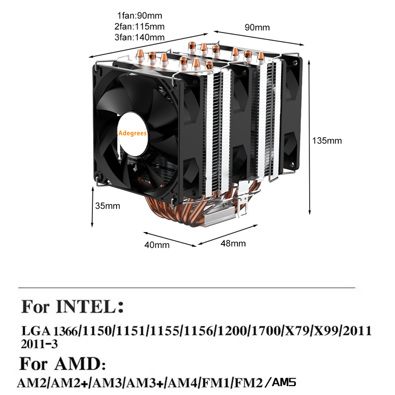 Cooler de ar para CPU com 6 tu - Air Cooler Cpu avaliação e preço